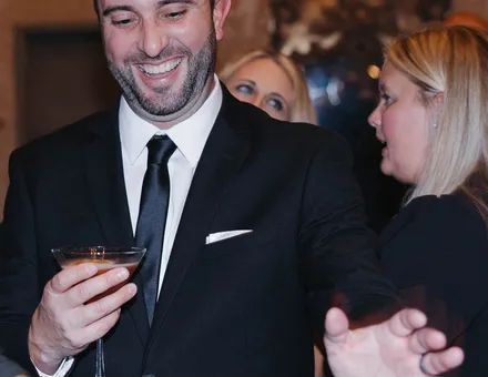 Wedding toast at the Spark mobile bar