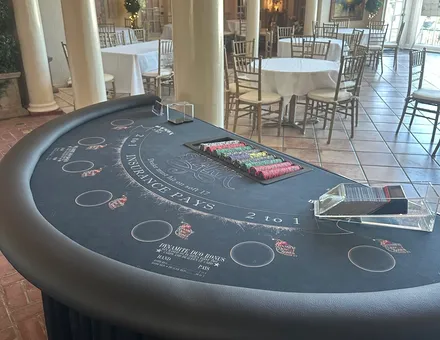 Spark blackjack table set in an elegant community space