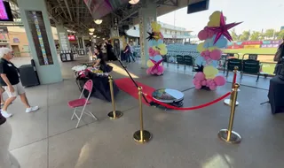 Spark 360 video booth with red carpet at Sutter Health Park
