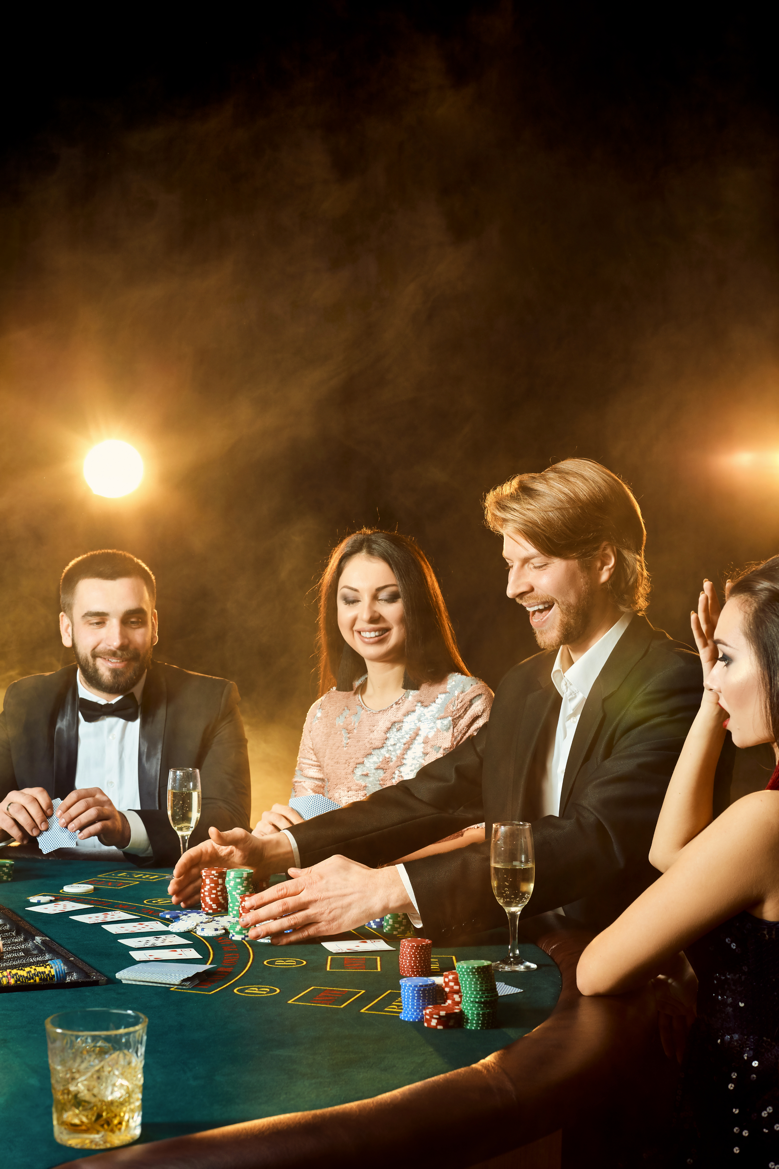 Guests playing blackjack at a Spark casino night in Sacramento