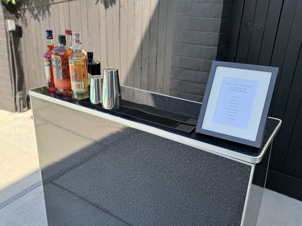 Spark portable bar set up at a private home